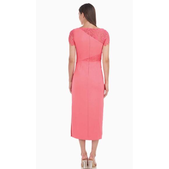 JS Collection Lissett Tea Length Lace Contrast Dress NWT Size 4 - Picture 2 of 13